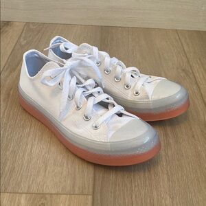 Converse All-Star White Sneakers with Peach Soles